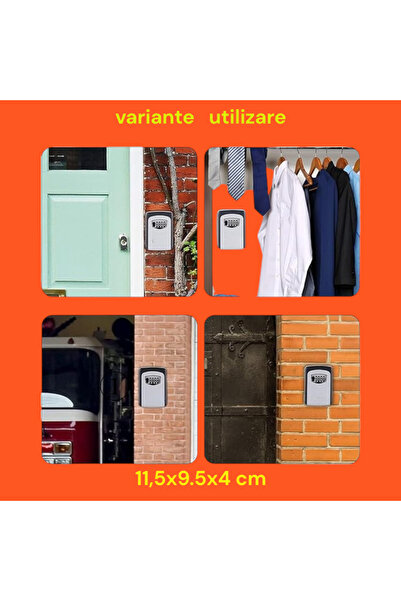 OEM Cutie metalica de protectie,pt chei,cu usa acces,10000 variante cifru,115x95x40 mm,rezistenta la apa