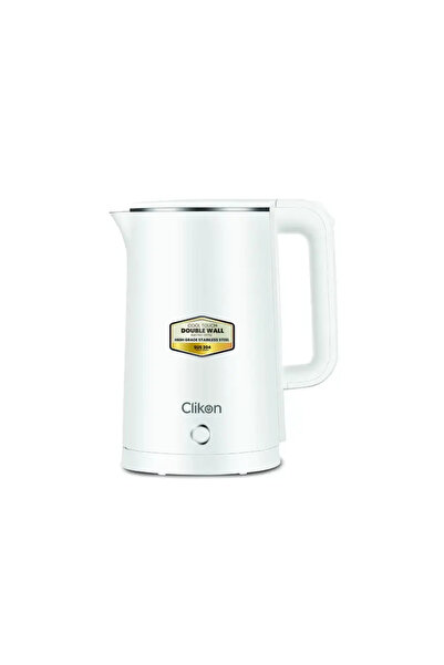 Klikon غلاية كهربائية مزدوجة بيضاء سعة 1.8 لتر بقوة 1500 واط