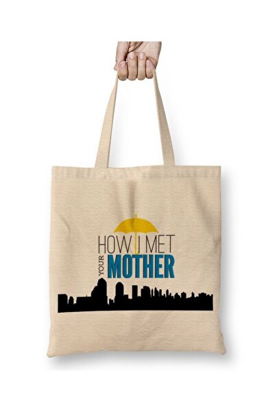 Toyaso How I Met Your Mother 011 Λευκή υφασμάτινη τσάντα με μακρύ χερούλι Τσά...