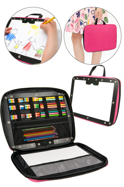 Saatistan Renkli Kız Çocuk Resim Çantası Eğitici Oyun Seti