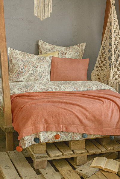 BOHO CHIC- Battaniye - - Çift Kişilik - PEMBE