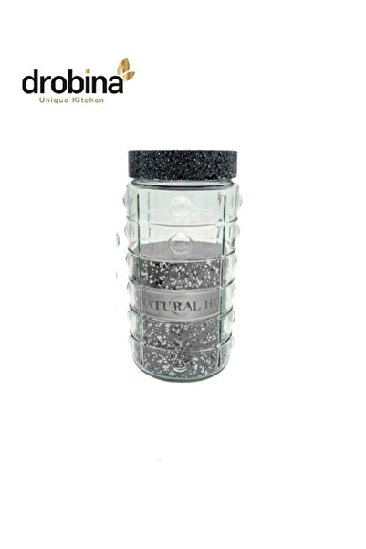 drobina 2 liter gray glass jar