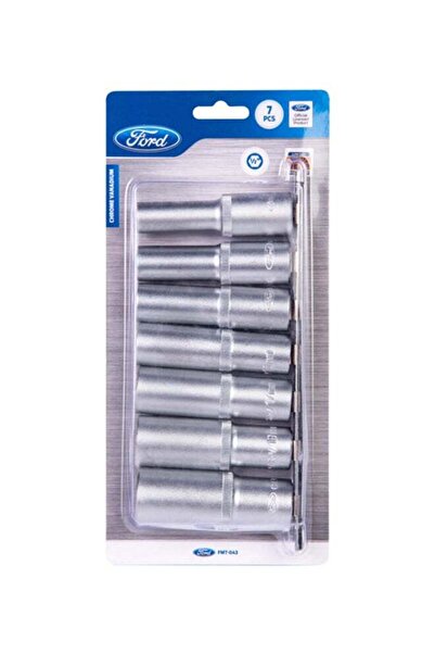 Ford 7-Piece Deep Socket Set For 0.5 Inch Drive Silver