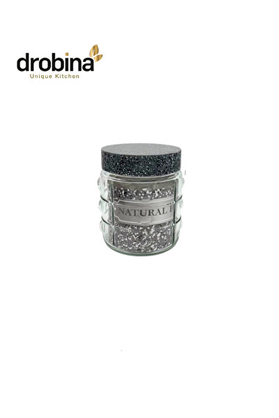 drobina 1 liter gray glass jar