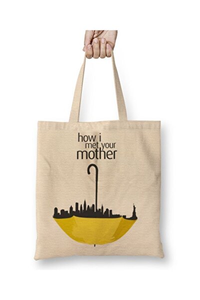 Toyaso How I Met Your Mother 07 Λευκή υφασμάτινη τσάντα με μακριά λαβή Τσάντα...