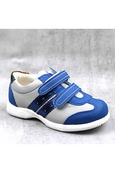tino Children's sports shoes made of natural leather 3228-BLUE/WHITE/MC