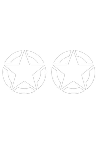 Oracal 651 Set 2 Stickere Off Road, STAR SUV, diametru 30cm, alb