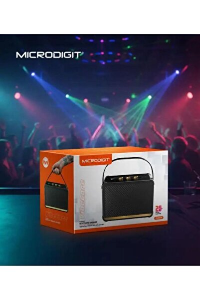 Microdigit Portable Bluetooth speaker - Crystal-clear sound - Up to 20 hours of playtime - Stylish design with a carrying handle