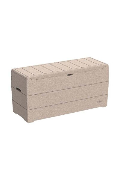 Cosmoplast 270L Plastic Cedargrain Deck Storage Box For Indoors & Outdoors (Warm Taupe)