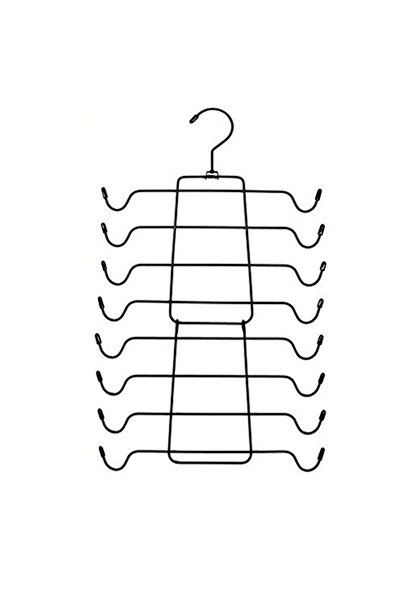 Generic sulfar MS Tank Tops Hanger - Metal Folding Space-Saving Organizer (Bl...