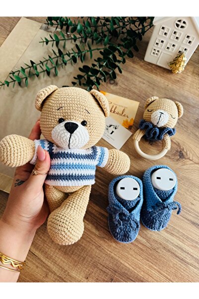 BABYBOUTİQUEHOUSE Amigurumi kocakafa ayıcık 3lü set