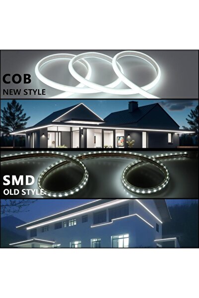 Generic 50MTR/165FT COB Led Strip Light, Waterproof IP65 8MM Flexible COB Strip Light With Connector (White)