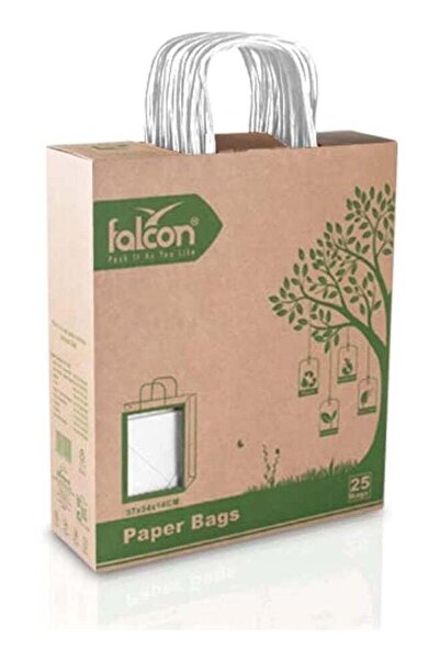 Falcon Pack Retail Shopping Bag, 37 cm x 34 cm x 14 cm Size, White