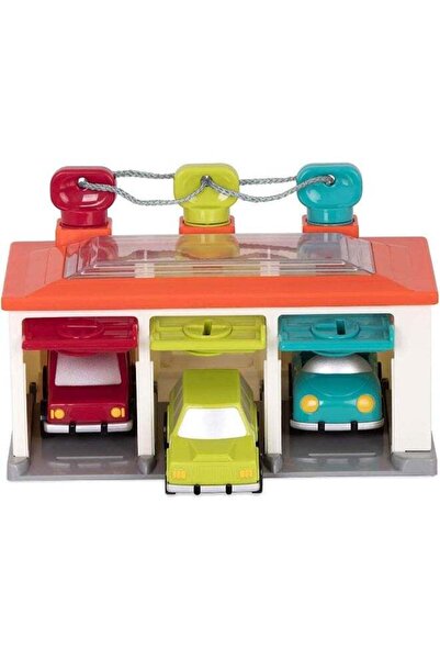 BATTAT مرآب ألعاب لفرز الأشكال مع مفاتيح و3 سيارات ألعاب للأطفال الصغار من عم...