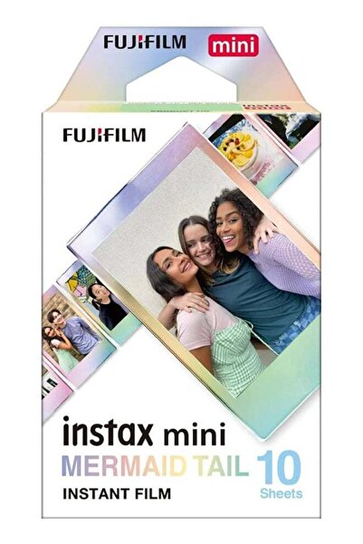 Fujifilm فيلم إنستاكس ميني ذو 10 ورقات بتصميم ذيل حورية البحر - أبيض
