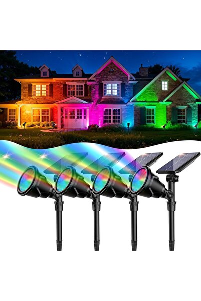 Generic ROSHWEY Solar Outdoor Lights, 9 Lighting Modes, Multicolor, 4-Pack
