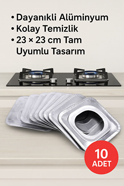 Hane Dostu 10’lu Alüminyum Ocak Üstü Yağ Koruyucu Levha – Yüksek Isıya Dayanı...