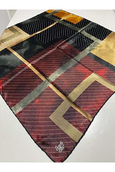 Levidor وشاح حريري بلون أحمر داكن مقاس 90×90 – تصميم أنيق غير قابل للانزلاق