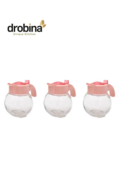 drobina طقم مزيتة 3 حبات وردي من دروبينا