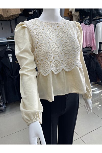 FASHION Dantel detaylı gömlek