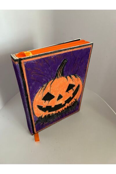 SimplyTexGoGlobal Magic Purple Halloween A5 Notebook, 80 gsm Orange Paper