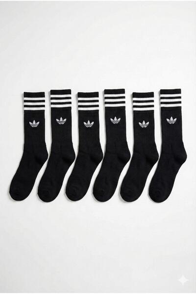 adidas Unisex sports socks, set of 6 pairs, long, black, 41-46