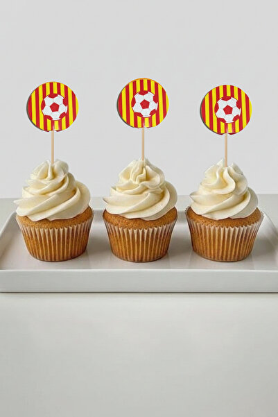 LASAGNA STORE أعواد أسنان على شكل كعكة باللونين الأصفر والأحمر، 16 قطعة