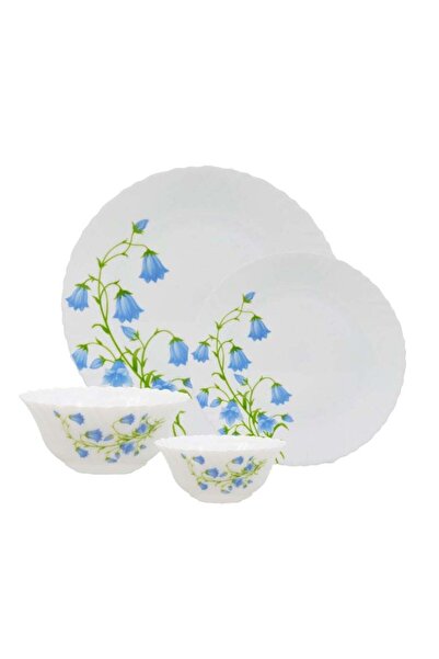 La Opala Classic 44-Piece Opalware Dinner Set - Blue Bell (Microwave & Dishwasher Safe)