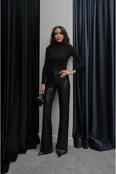 My Blog Pantaloni negri cu paiete - 4049