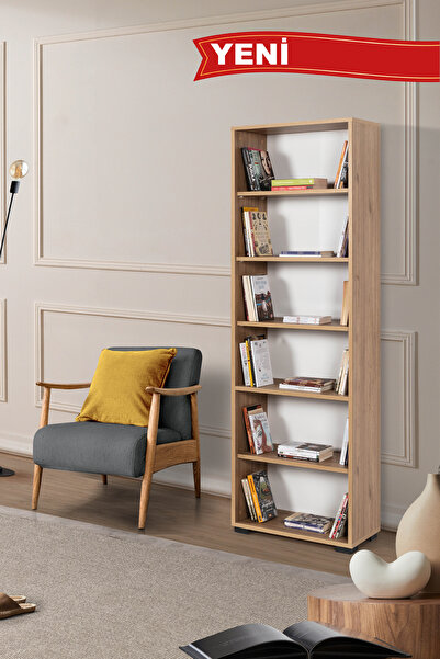 Evmo Home 8125 EVM Kitaplık , 6 Bölmeli , 5 Raflı , Sepet , Ofis , Çalışma Od...