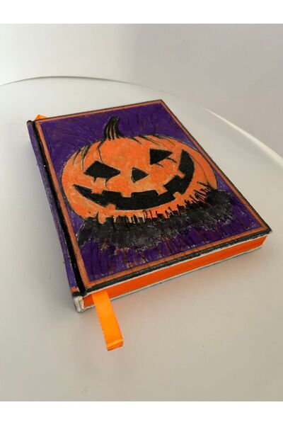 SimplyTexGoGlobal Magic Purple Halloween A5 Notebook, 80 gsm Orange Paper
