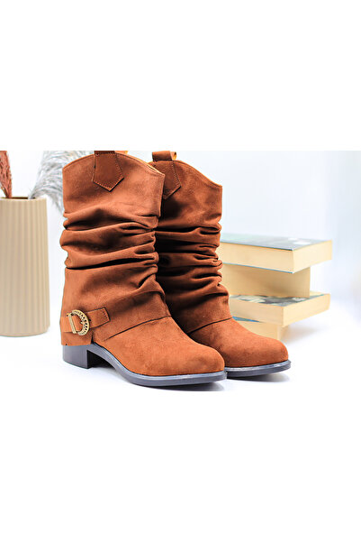 vivaroe askesuar detaylı süet kowboy çizmesi