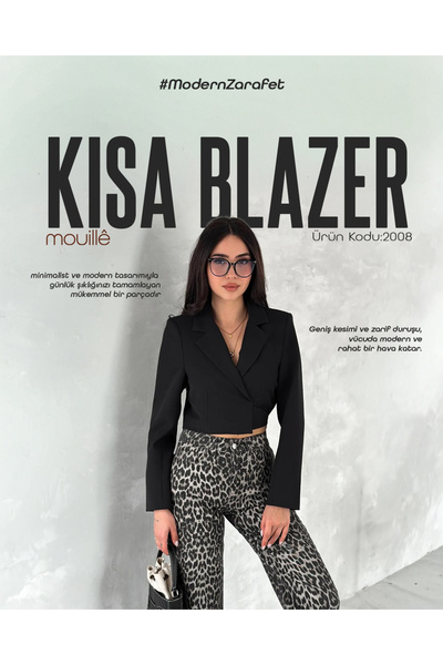 Mouillé Kısa Blazer Ceket