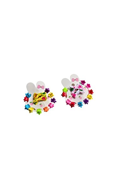Meven Set Beauty Colorful Small Hair Clips with Hair Tie Inside Pack - 12 Pieces