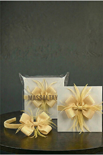 Massaltay Coroană de maternitate cu fundă cu pene și bandană pentru bebeluș |...