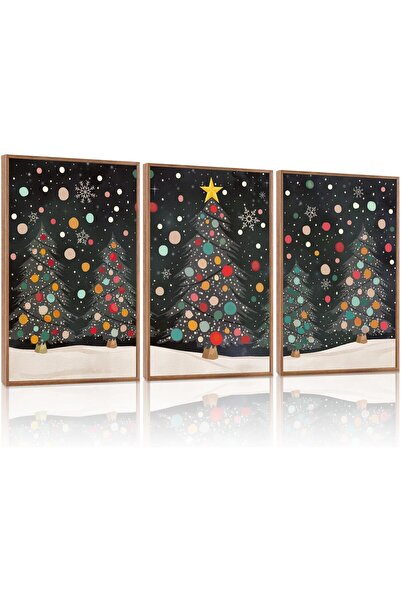 ALAYRA International مجموعة من 3 لوحات فنية تجريدية بسيطة على قماش، مقاس 30×4...