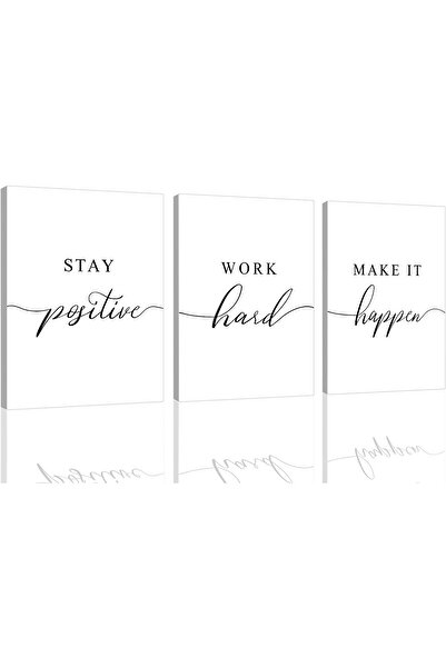 ALAYRA International مجموعة من 3 لوحات فنية تجريدية بسيطة على قماش، مقاس 40 ×...