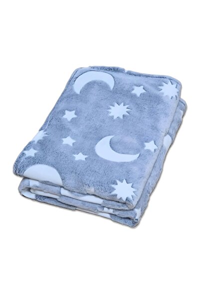 Kidizi Paturica bebe pufoasa si fosforescenta Moon and Stars 100x75 cm