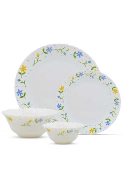 La Opala طقم عشاء كلاسيكي من أوبالوير مكون من 44 قطعة - باقة الشفق