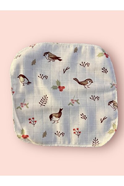 runbaby Bebek Ağız Mendili & Tek Kat Müslin Bez ( 1 Adet )- Kuş