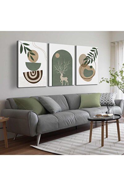 ALAYRA International مجموعة من 3 لوحات فنية تجريدية بسيطة على قماش، مقاس 30×4...