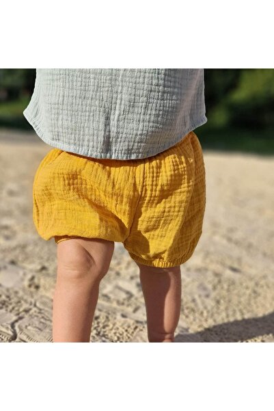 Kidizi Set of 3 double muslin Bloomers Blair shorts 0-3 months curry