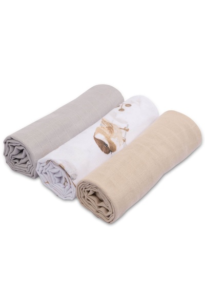 Kidizi Комплект от 3 меки муселинови одеяла 78x78 см Birdy, 100% памук