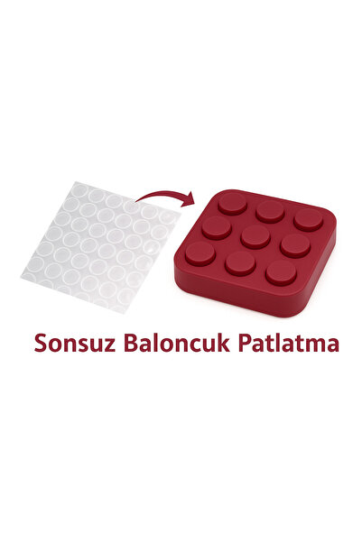 Üreet Sonsuz Baloncuk Patlatma Oyuncağı (Bordo) - Stres Giderici, Rahatlatıcı...