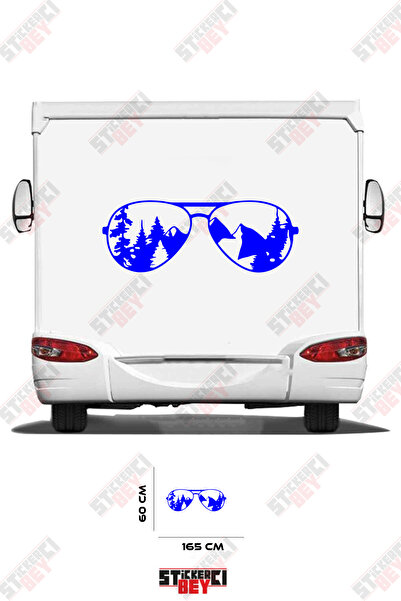 STİCKERCI BEY ملصق نمط الجبل والشجرة للنظارات بتصميم كارافان