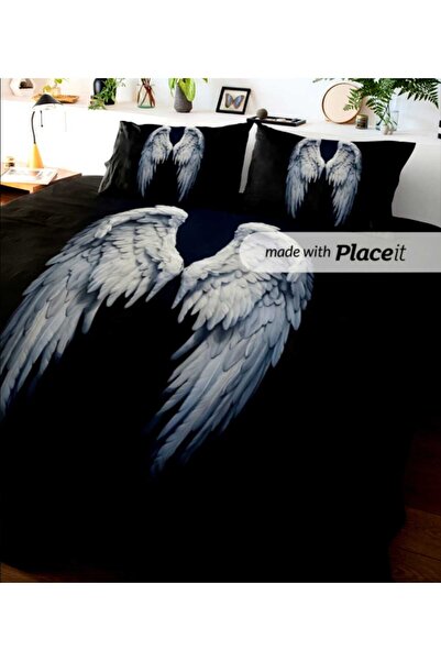 Elmas Dizayn Special Design Double Bedding Set 240X260 cm Cotton Satin Angel ...
