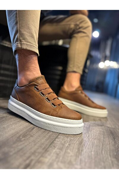 Zapatos حذاء رياضي رجالي يومي من الجلد المرن KN521 CBT - أسمر