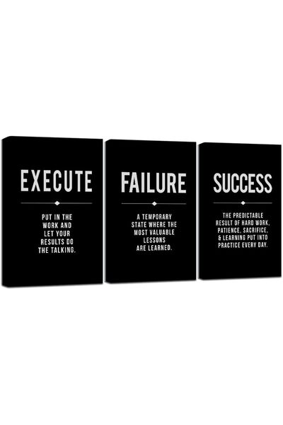 ALAYRA International مجموعة من 3 لوحات فنية تجريدية بسيطة على قماش، مقاس 40 ×...