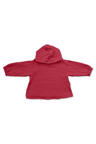 Kidizi Children's muslin blouse with long sleeves and hood Amos chilli 2-3 years