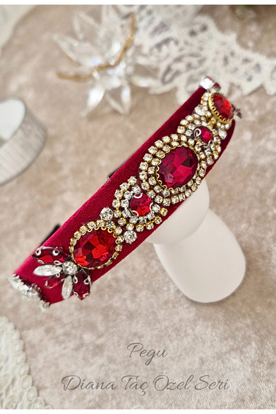 pegu baby collection CORONĂ DE CATIFELĂ DESIGN SPECIAL CU PIATRĂ DE CRYSTAL R...